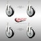 Service Caster 5 Inch 316SS Black Polyurethane Wheel Swivel 10mm Threaded Stem Caster Set SCC-SS316TS20S514-PPUB-BLK-M1015-4 - alternate 4